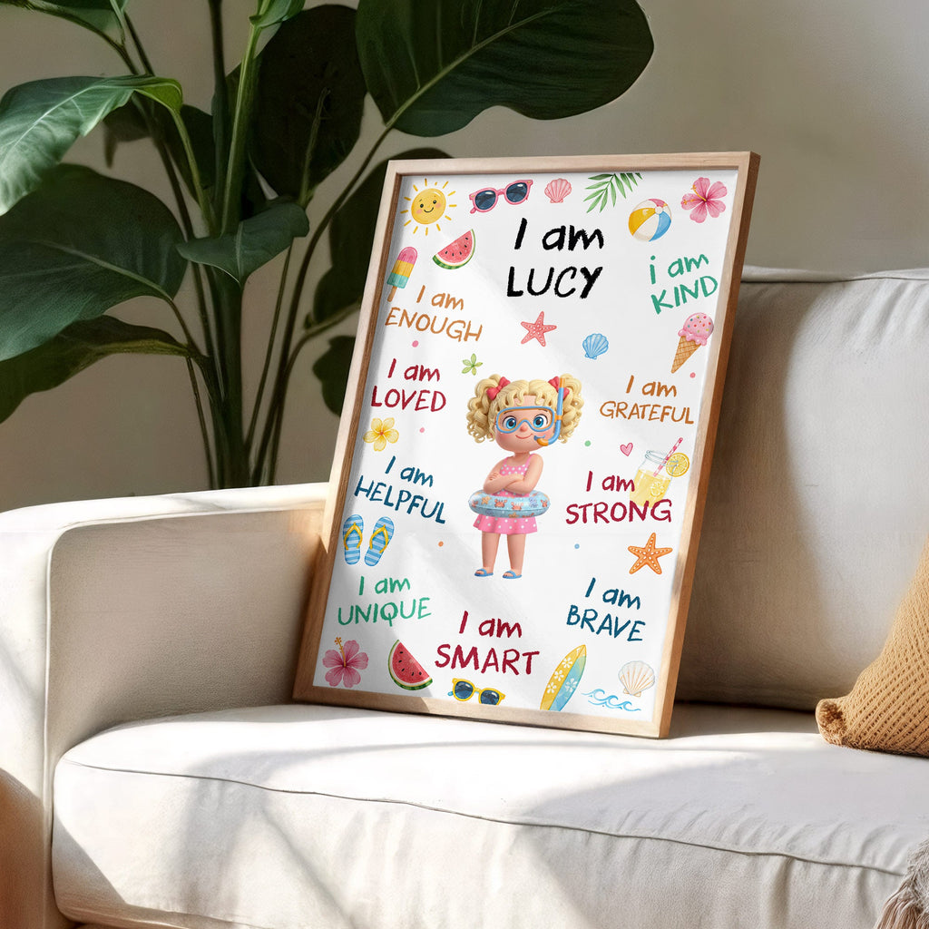 Personalized Custom Vertical Poster with Affirmations for Kids Poster GradoCreations