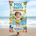 Personalized Microfiber Beach Towel Custom Name Summer Flowers Gift for Kids Beach Towels GradoCreations