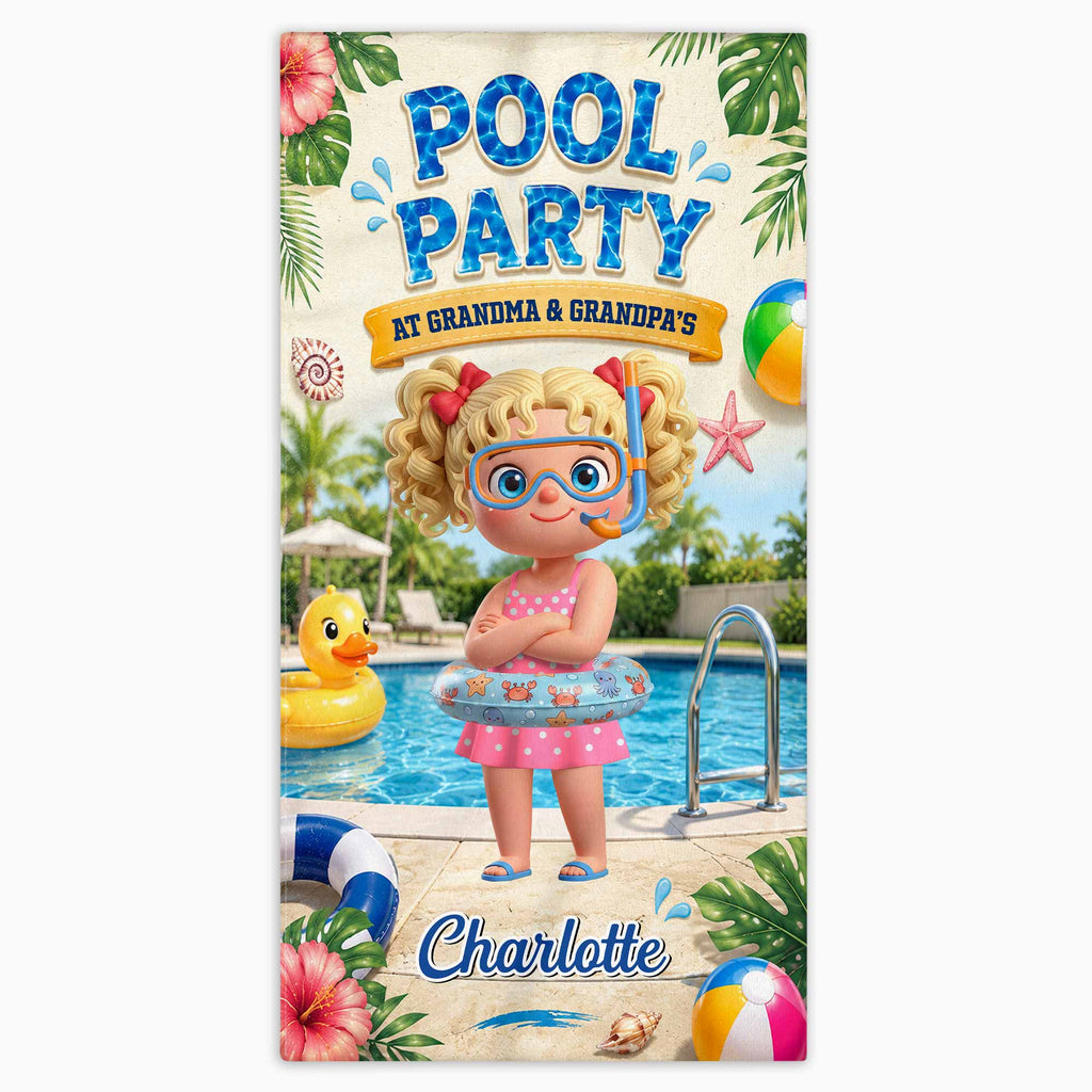 Personalized Microfiber Beach Towel Custom Name Summer Flowers Gift for Kids Beach Towels GradoCreations