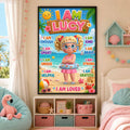 Personalized Beach Girl Poster Custom Name Gift for Kids Poster GradoCreations