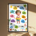 Personalized Positive Affirmations Poster Custom Name Gift for Kids Poster GradoCreations
