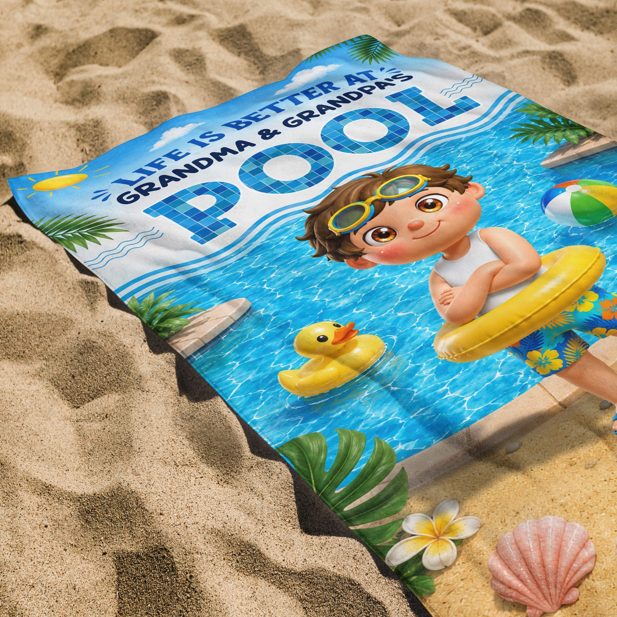 Personalized Microfiber Beach Towel Gift for Grandma & Grandpa's Pool Beach Towels GradoCreations