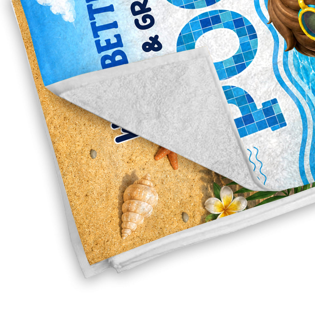Personalized Microfiber Beach Towel Gift for Grandma & Grandpa's Pool Beach Towels GradoCreations