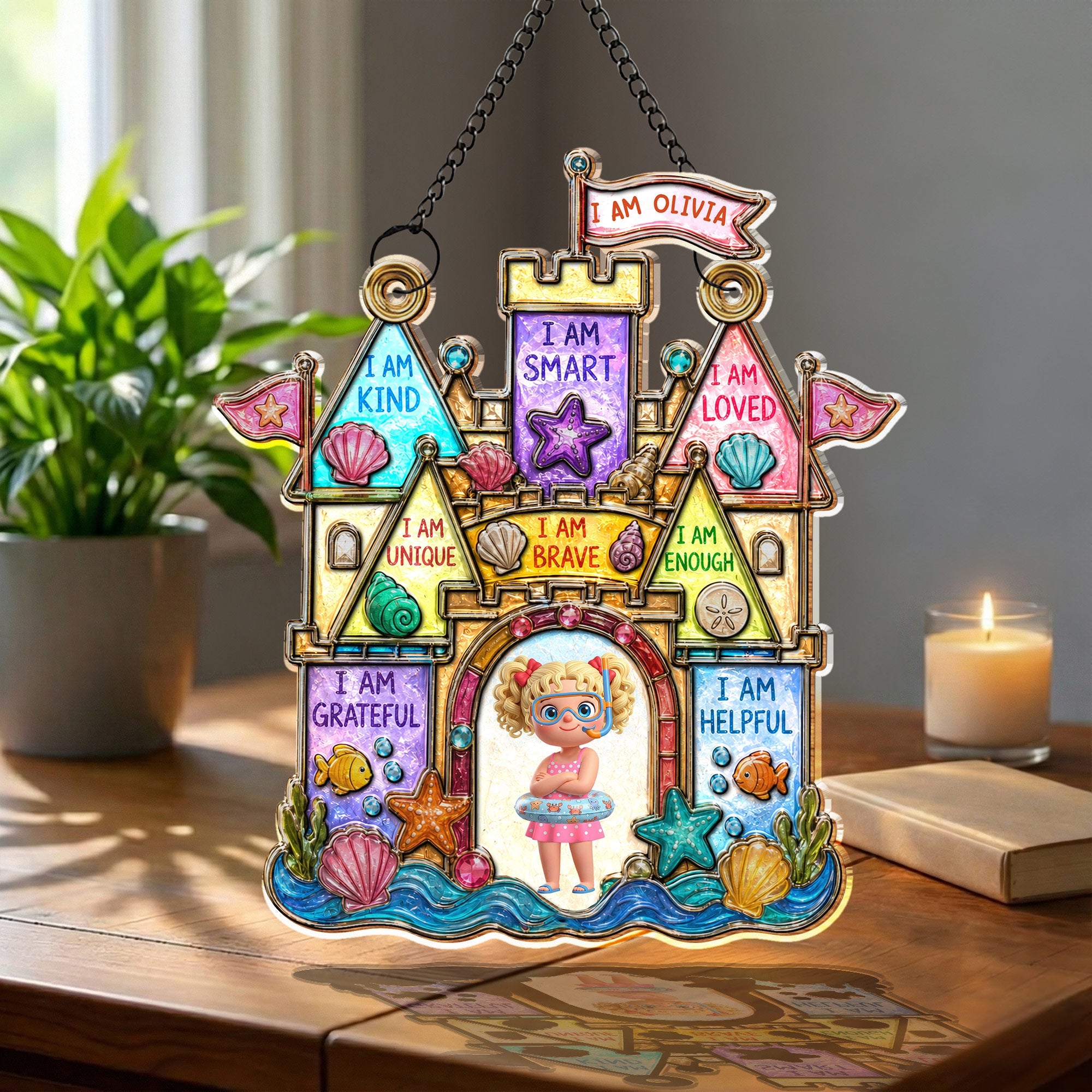 Personalized Affirmation Suncatcher Custom Name Gift for Kids Suncatcher GradoCreations