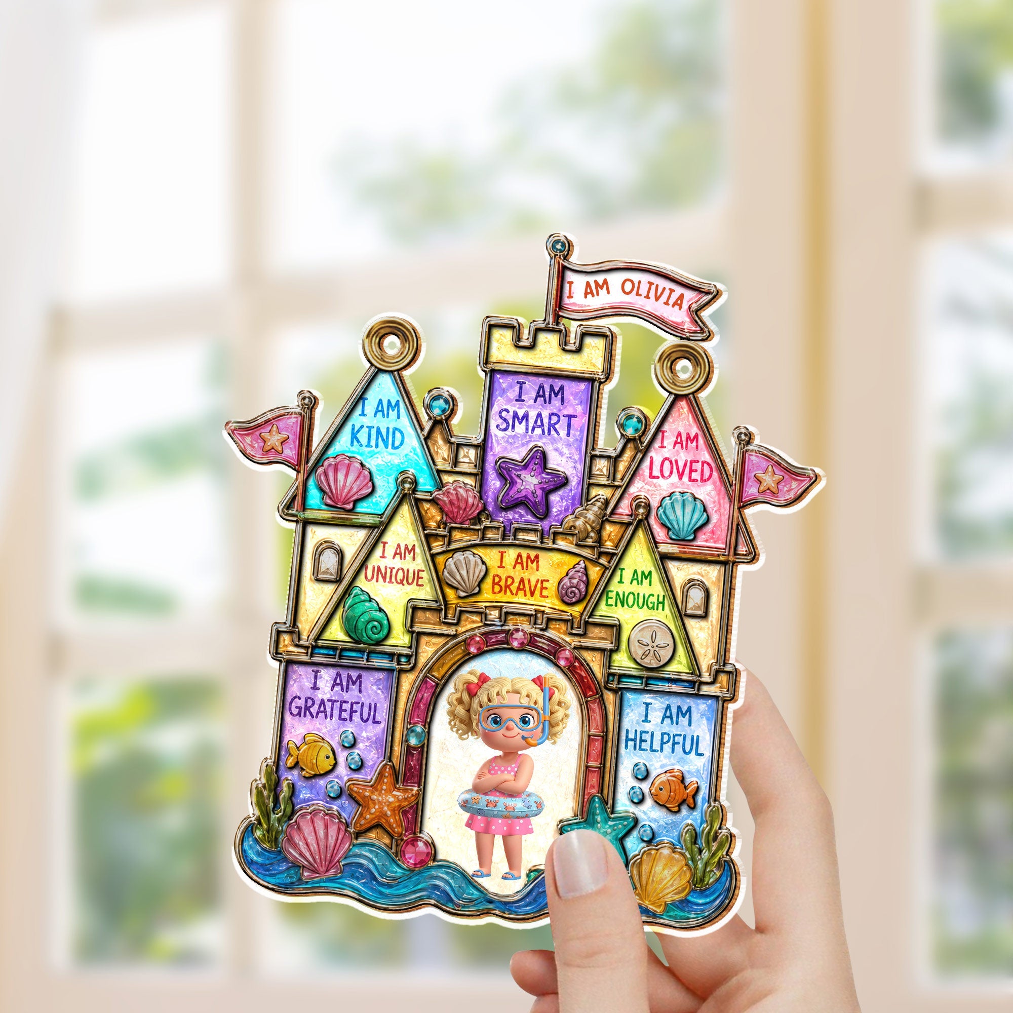 Personalized Affirmation Suncatcher Custom Name Gift for Kids Suncatcher GradoCreations