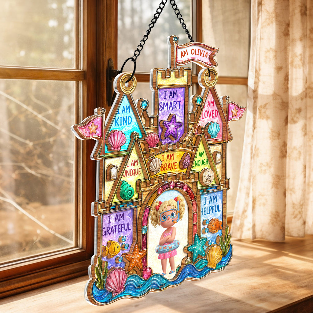 Personalized Affirmation Suncatcher Custom Name Gift for Kids Suncatcher GradoCreations