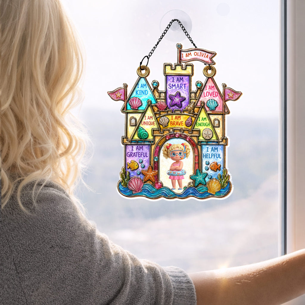 Personalized Affirmation Suncatcher Custom Name Gift for Kids Suncatcher GradoCreations