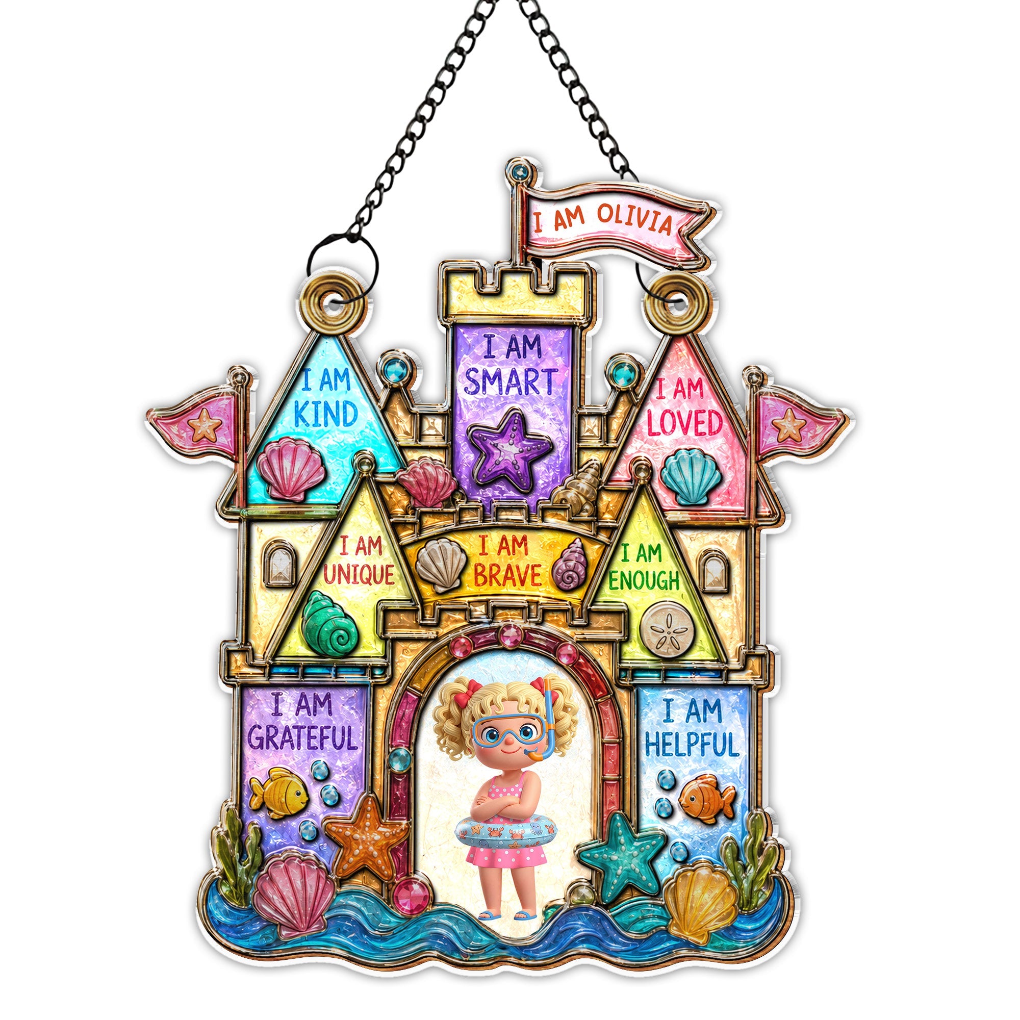 Personalized Affirmation Suncatcher Custom Name Gift for Kids Suncatcher GradoCreations