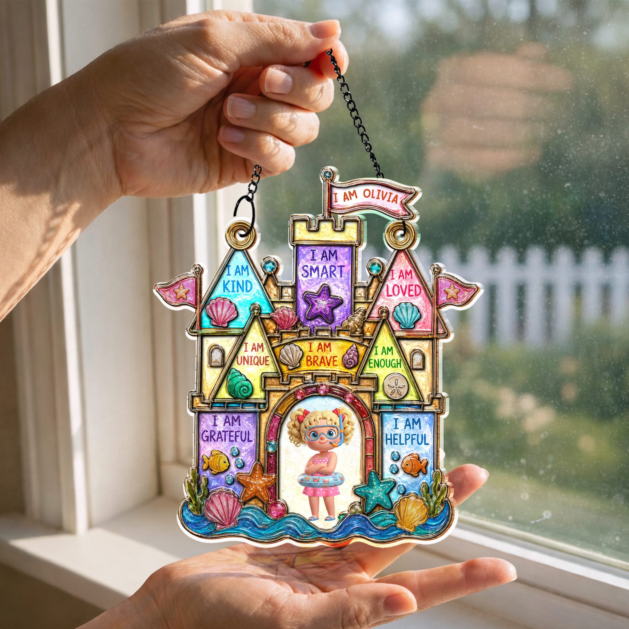 Personalized Affirmation Suncatcher Custom Name Gift for Kids Suncatcher GradoCreations