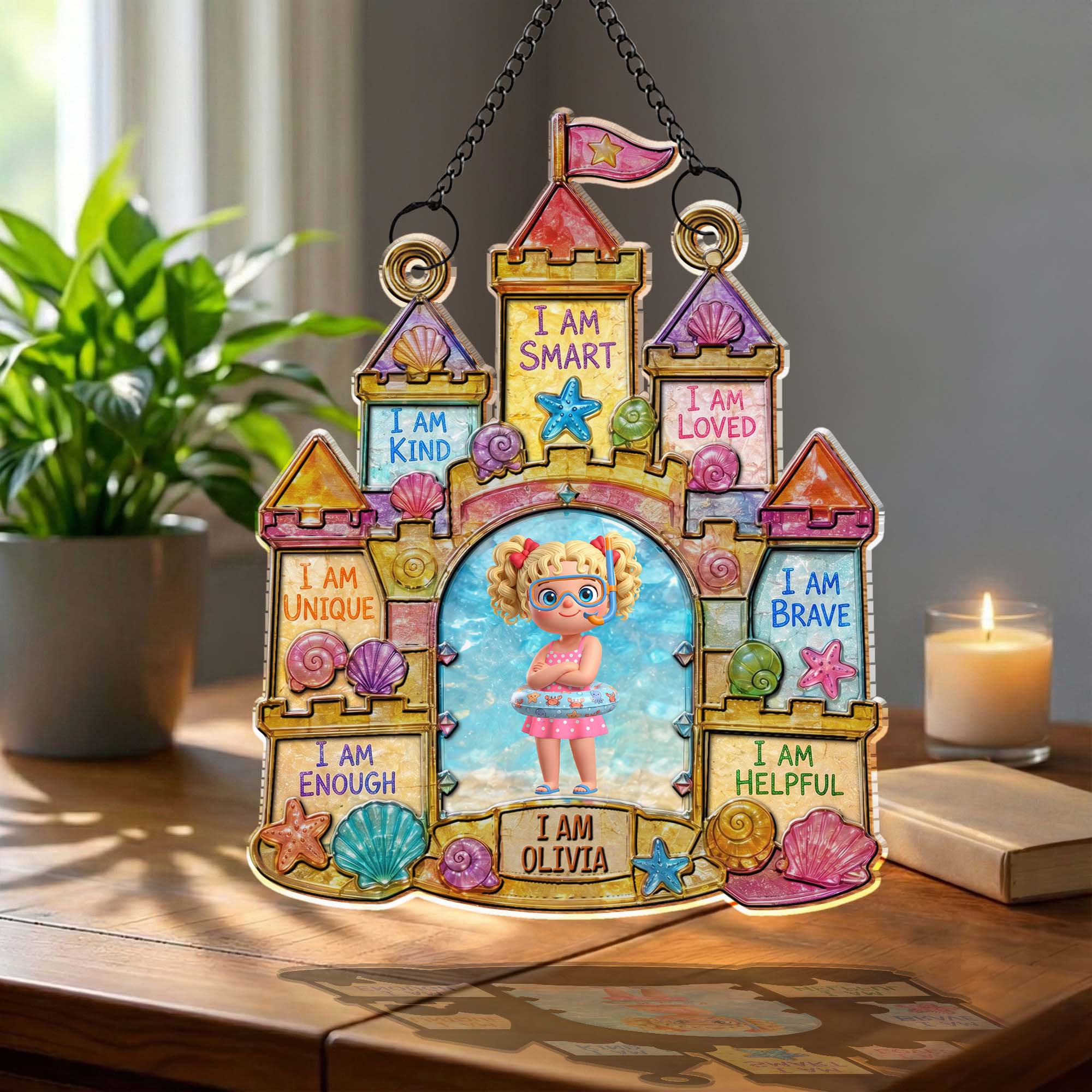 Personalized Affirmation Suncatcher Custom Name Gift for Kids Suncatcher GradoCreations