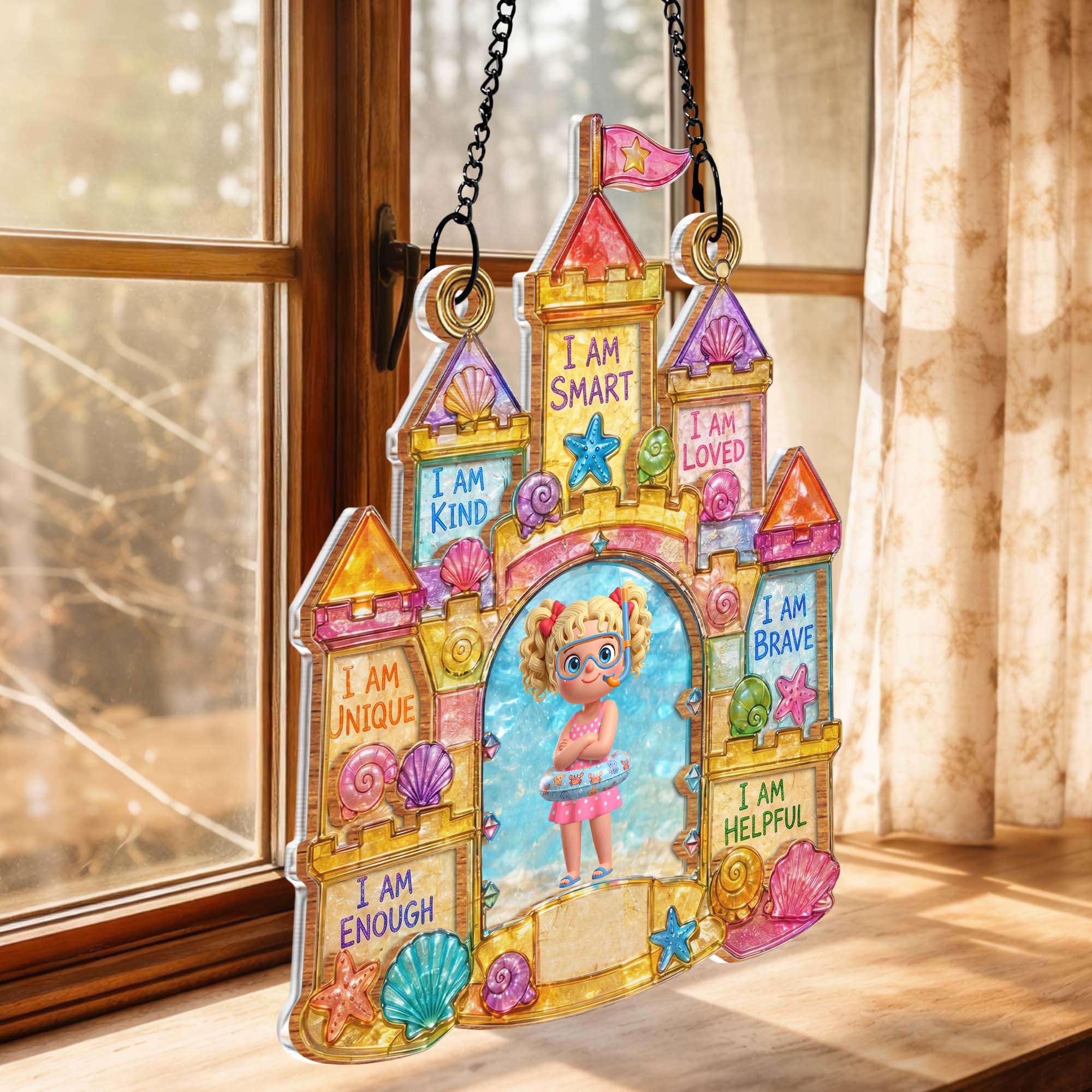 Personalized Affirmation Suncatcher Custom Name Gift for Kids Suncatcher GradoCreations