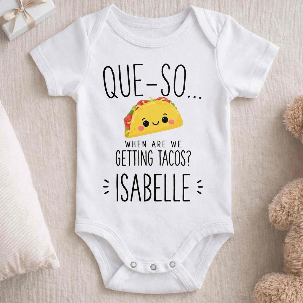 Personalized Cute Taco Baby Onesie Custom Name Gift for Kids Baby Onesie GradoCreations