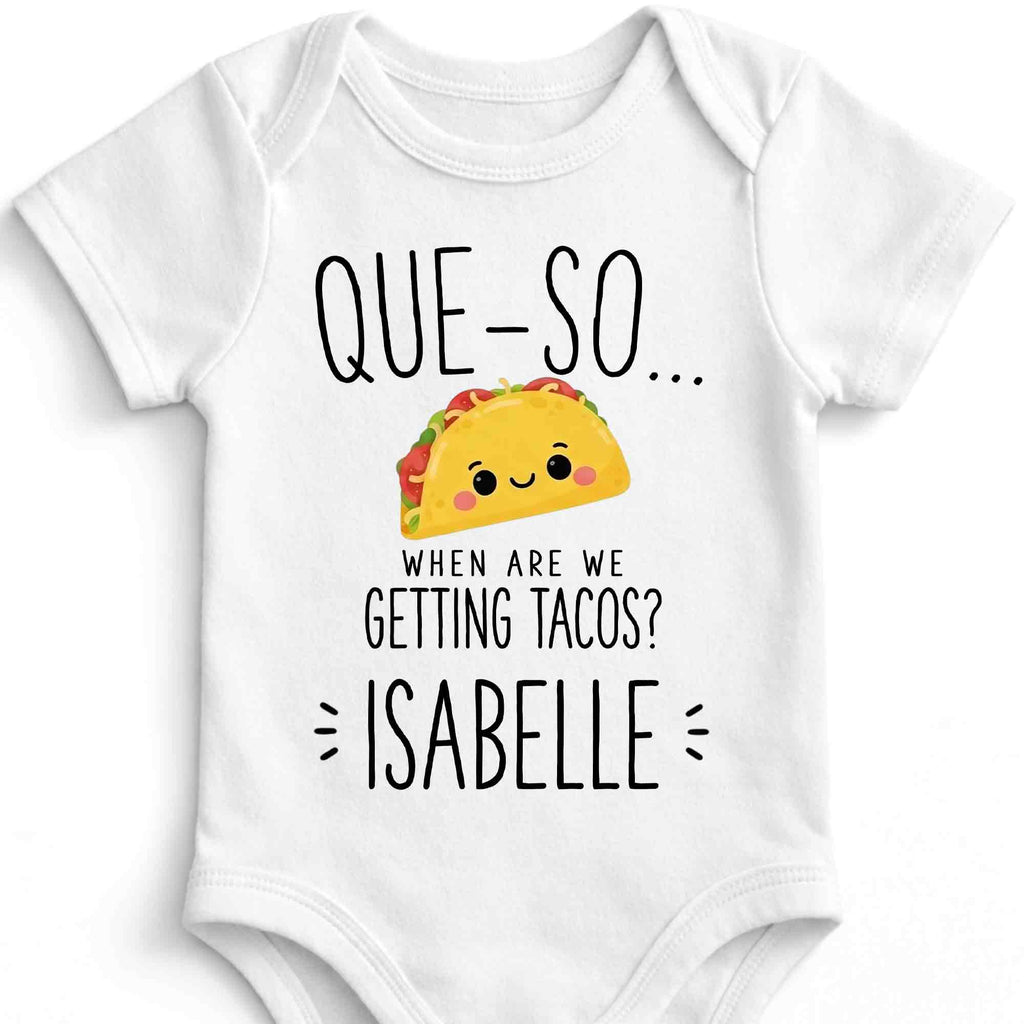 Personalized Cute Taco Baby Onesie Custom Name Gift for Kids Baby Onesie GradoCreations