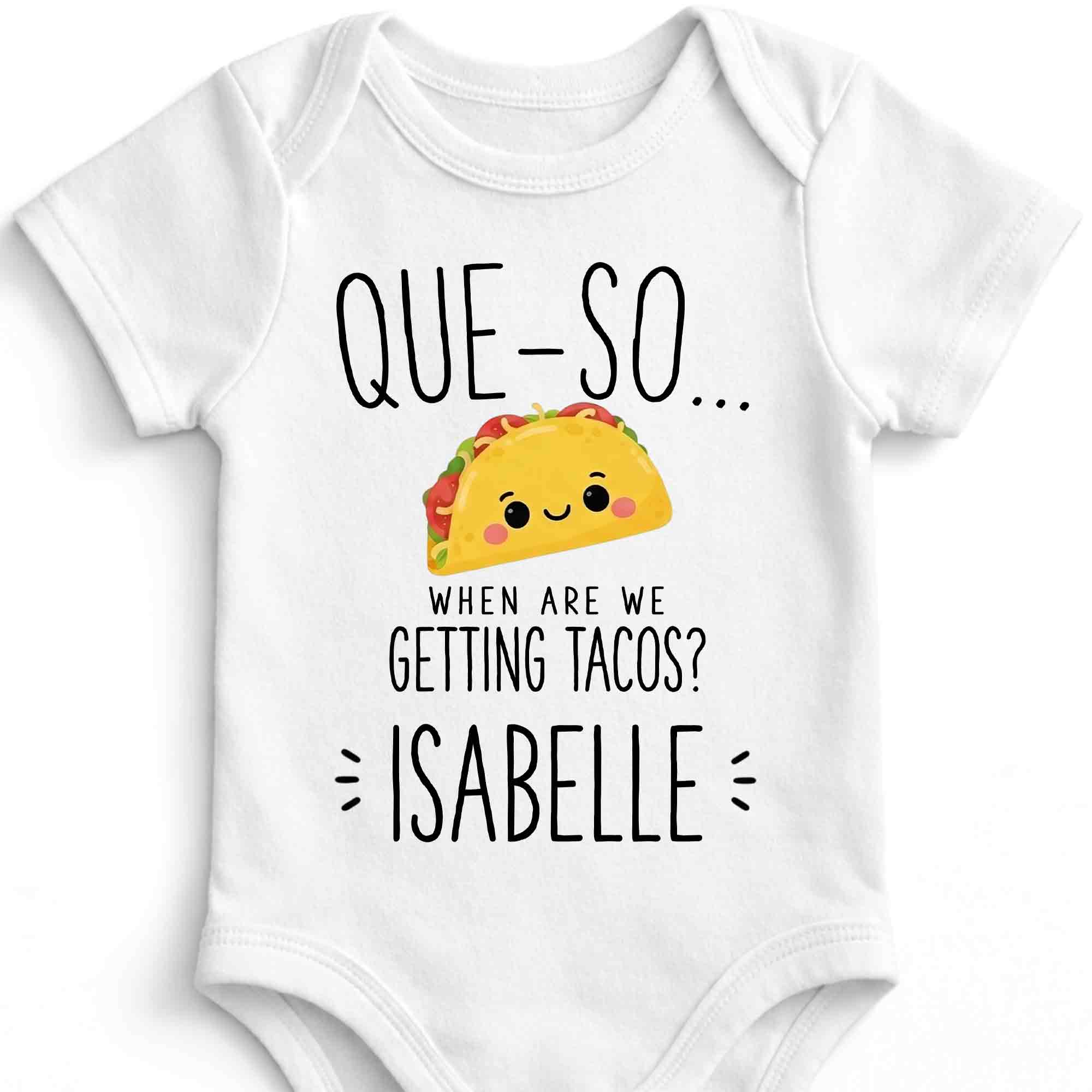Personalized Cute Taco Baby Onesie Custom Name Gift for Kids Baby Onesie GradoCreations