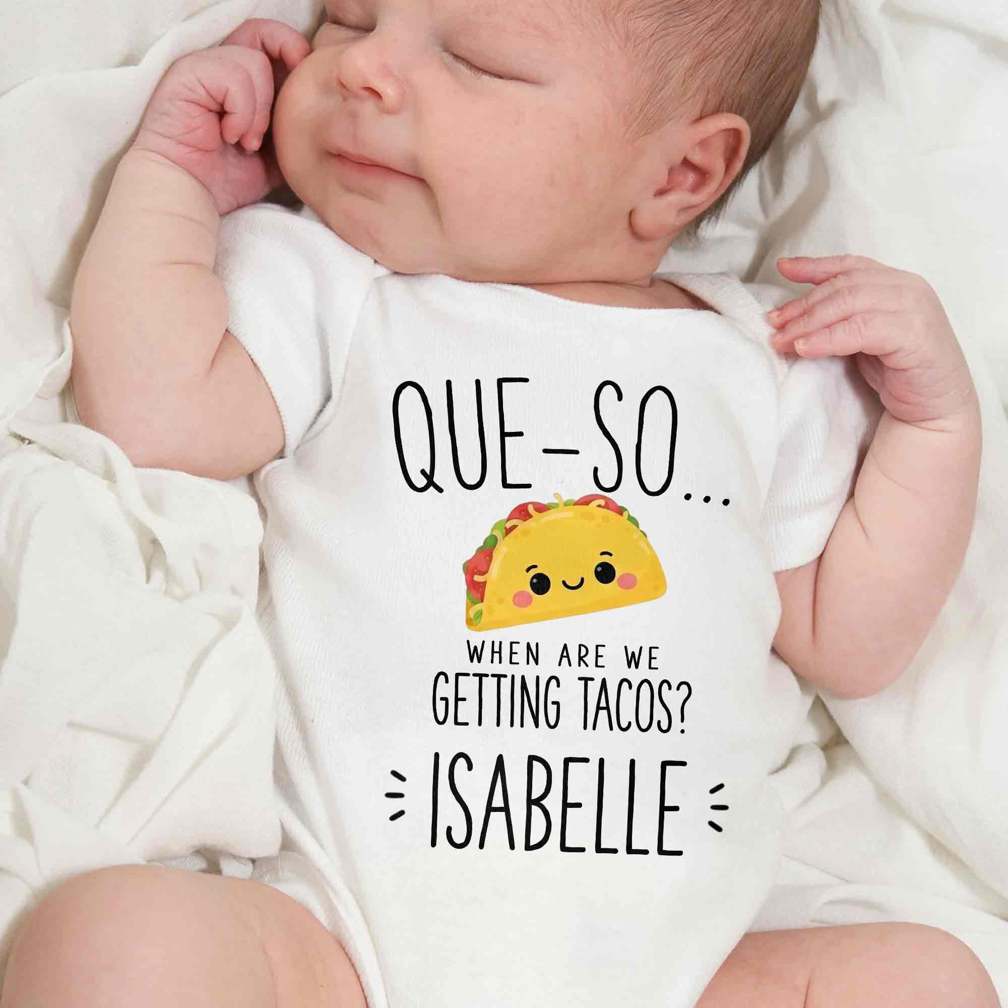 Personalized Cute Taco Baby Onesie Custom Name Gift for Kids Baby Onesie GradoCreations