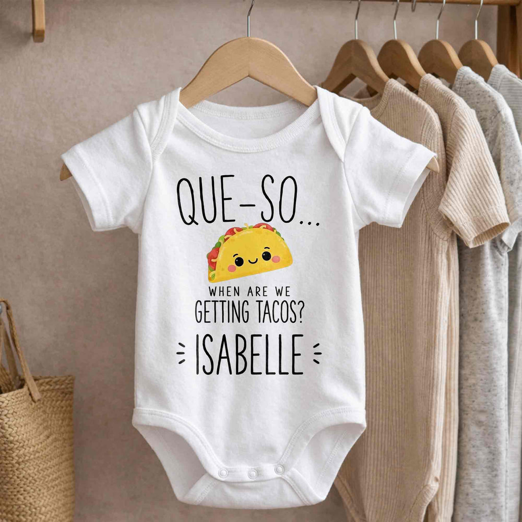 Personalized Cute Taco Baby Onesie Custom Name Gift for Kids Baby Onesie GradoCreations