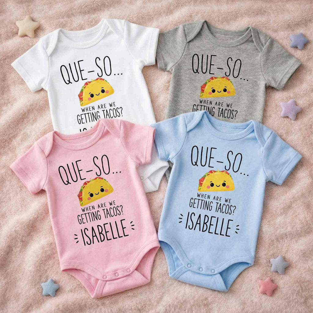 Personalized Cute Taco Baby Onesie Custom Name Gift for Kids Baby Onesie GradoCreations