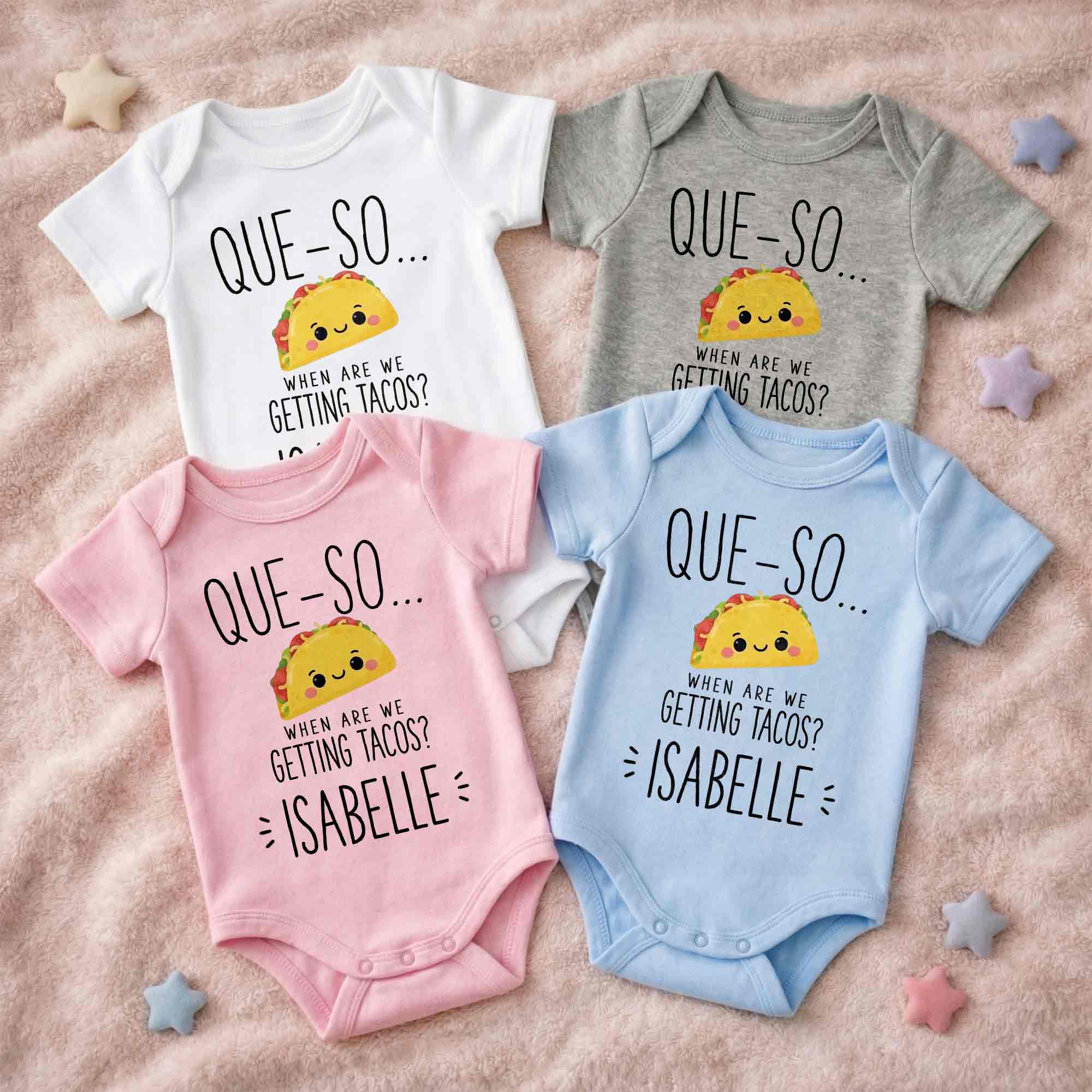 Personalized Cute Taco Baby Onesie Custom Name Gift for Kids Baby Onesie GradoCreations