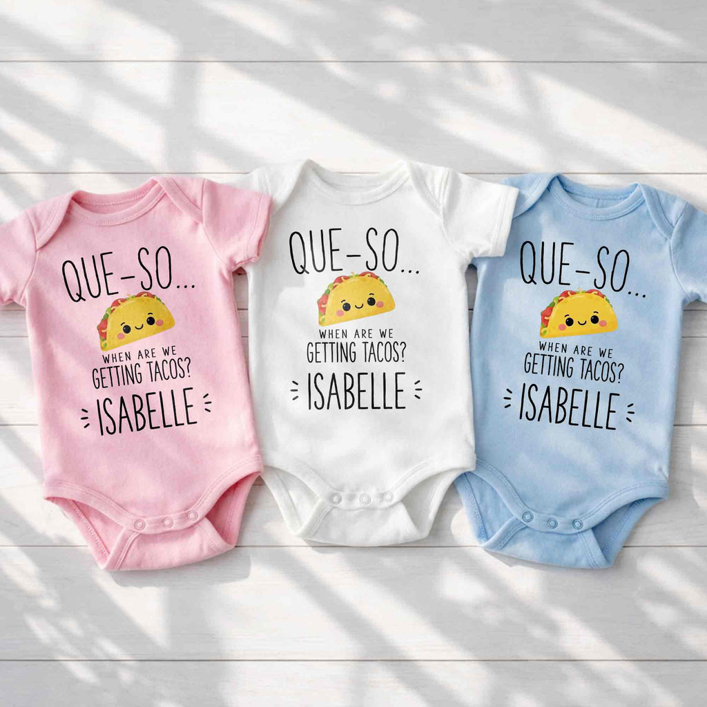 Personalized Cute Taco Baby Onesie Custom Name Gift for Kids Baby Onesie GradoCreations