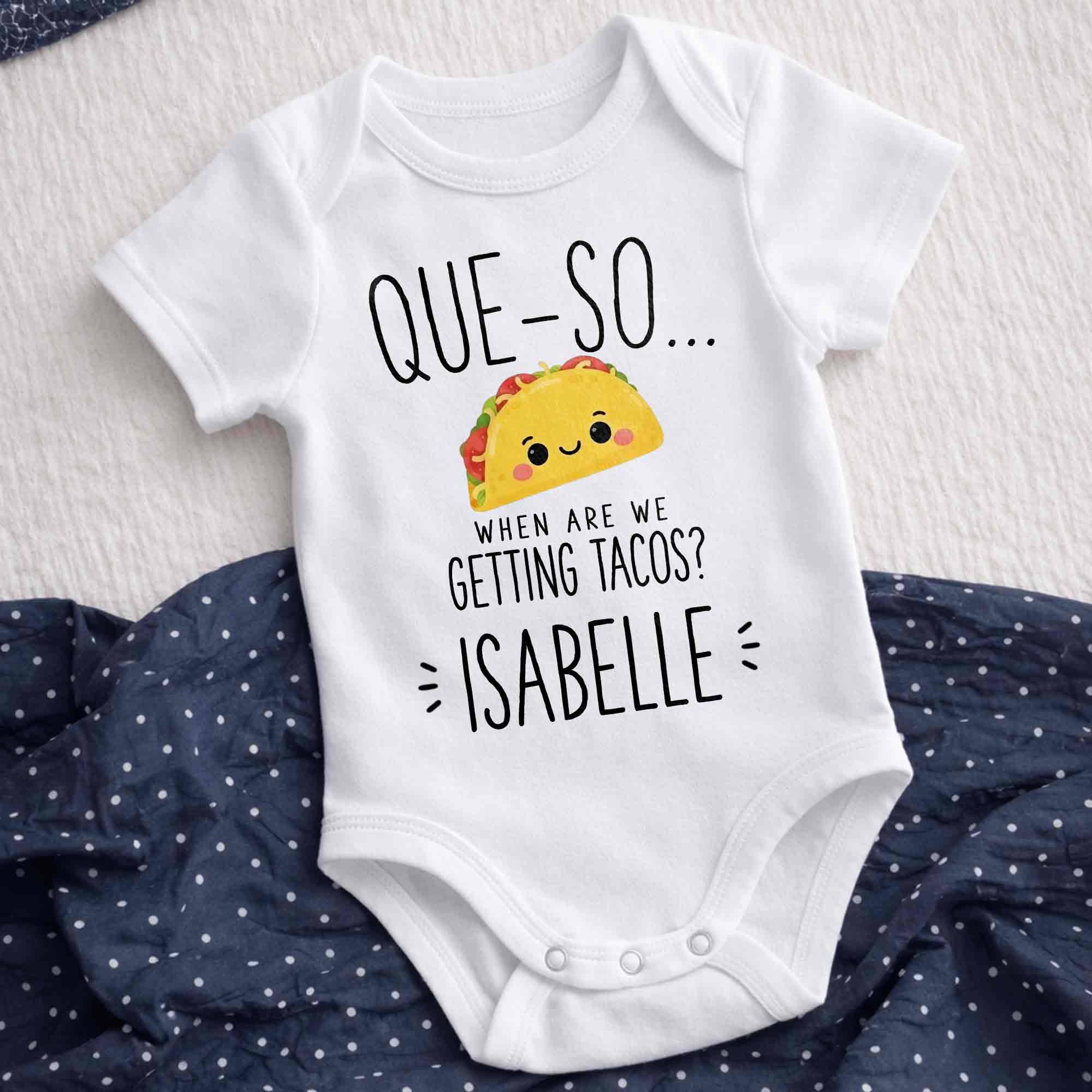 Personalized Cute Taco Baby Onesie Custom Name Gift for Kids Baby Onesie GradoCreations