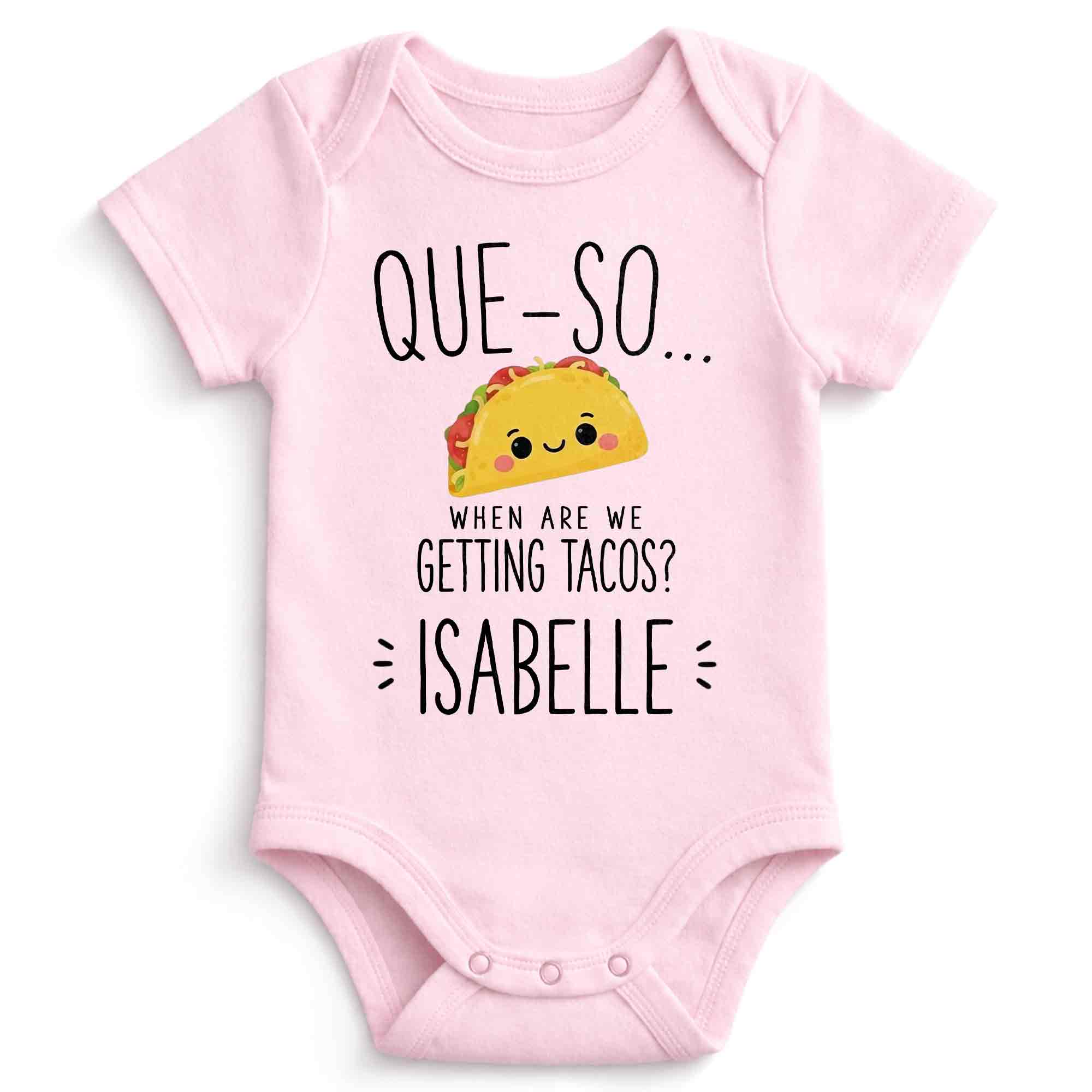 Personalized Cute Taco Baby Onesie Custom Name Gift for Kids Baby Onesie GradoCreations