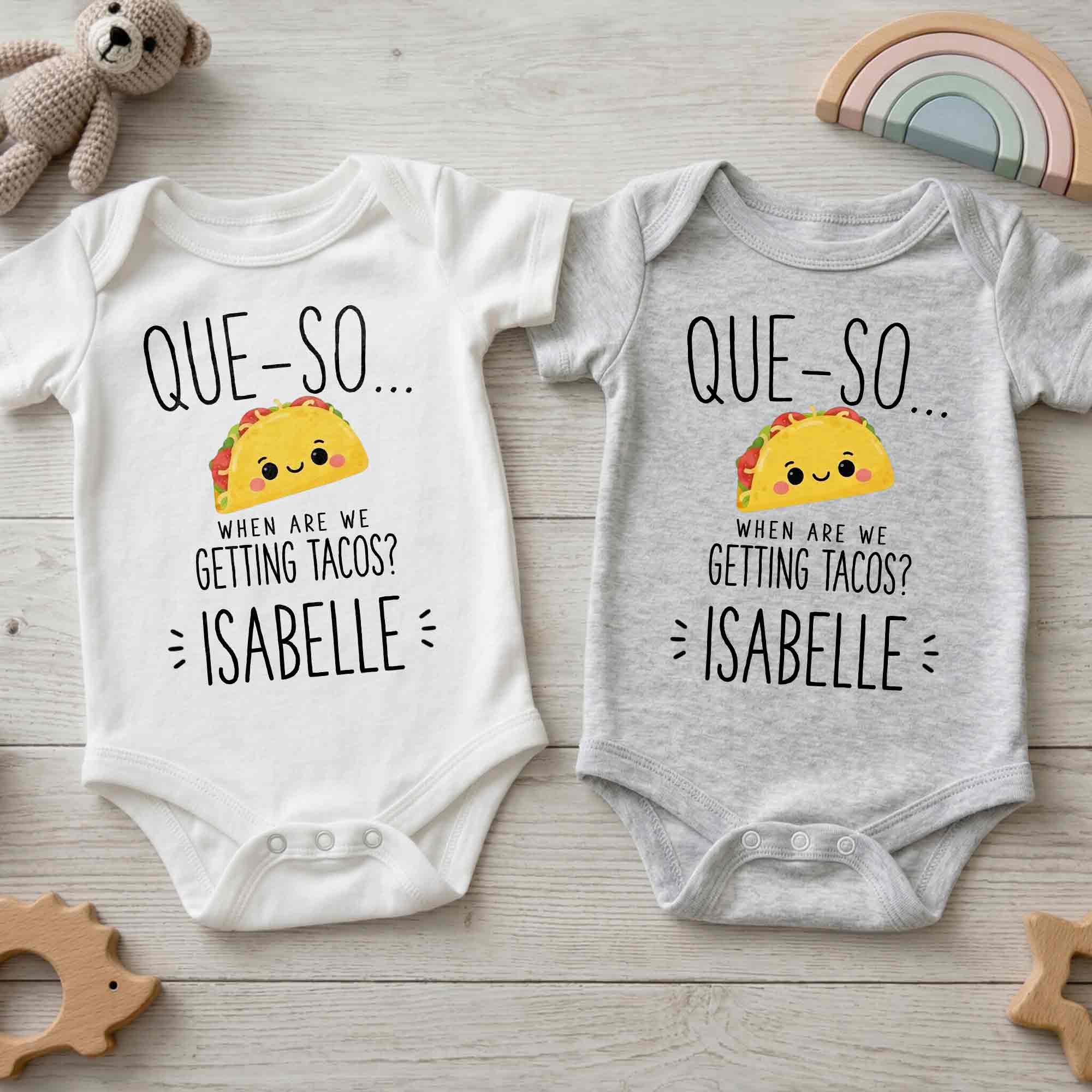 Personalized Cute Taco Baby Onesie Custom Name Gift for Kids Baby Onesie GradoCreations