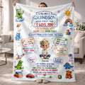 Personalized Custom Blanket with Crayon Art for Grandson Blanket GradoCreations