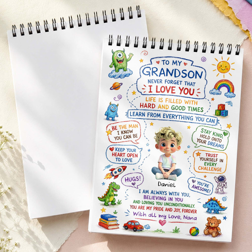 Personalized Sketch Book for Grandson with Dinosaurs Gift Sketch Book GradoCreations