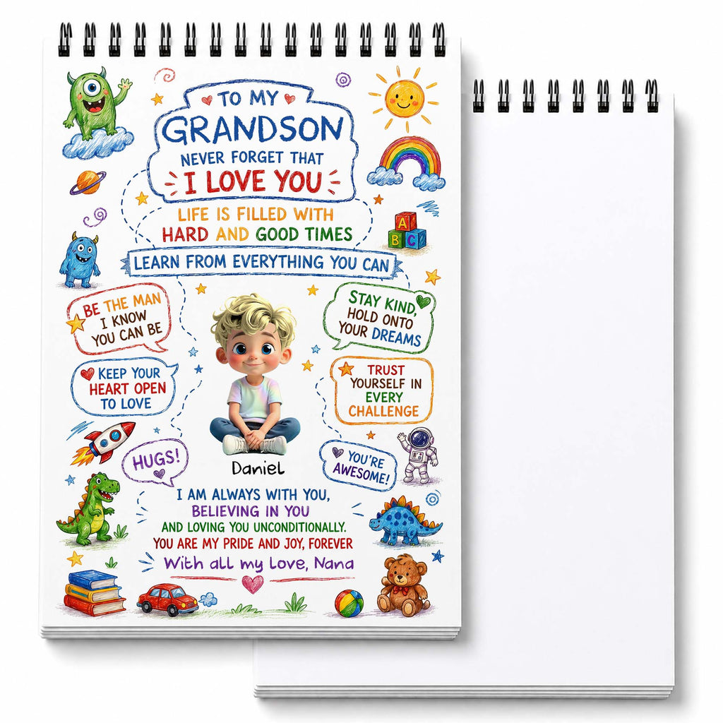 Personalized Sketch Book for Grandson with Dinosaurs Gift Sketch Book GradoCreations