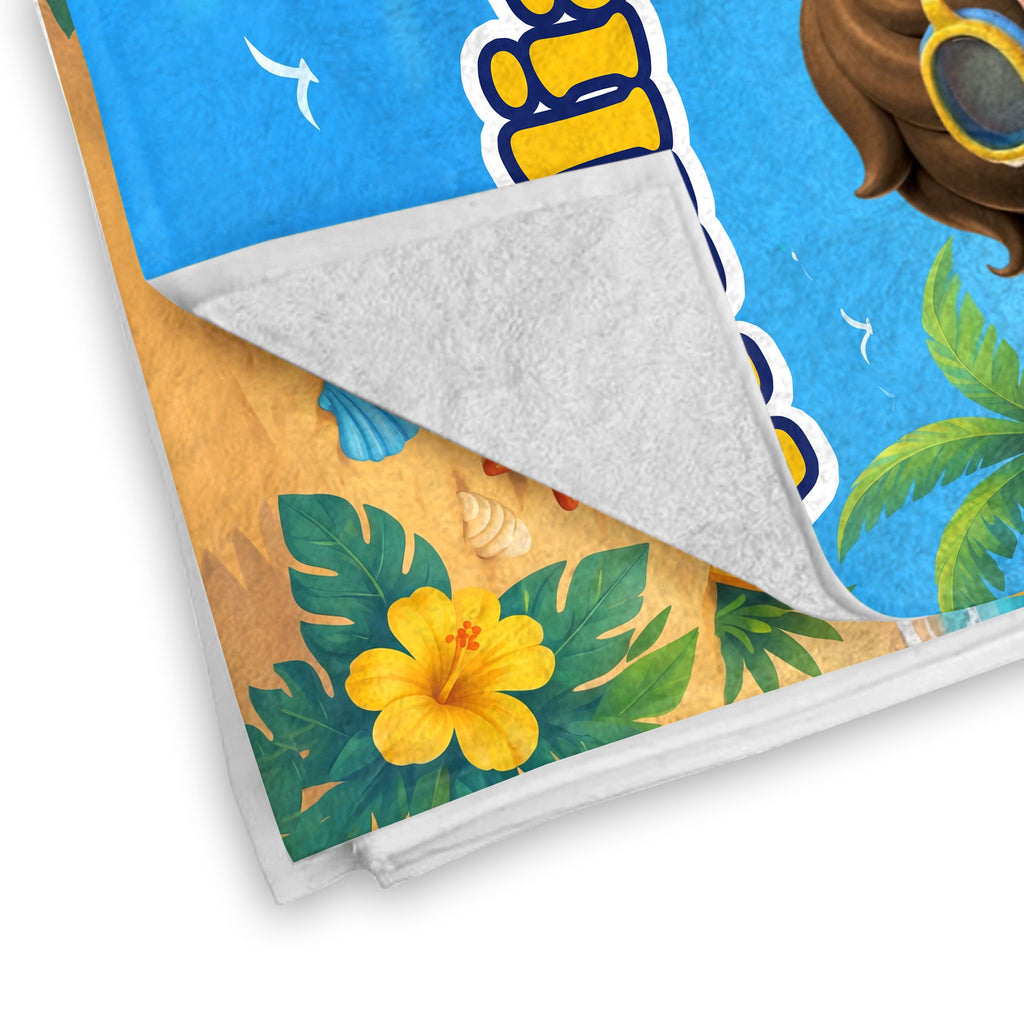 Personalized Kids Beach Towel Custom Name Surfboard Gift Beach Towels GradoCreations