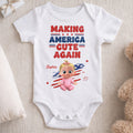 Personalized Baby Onesie Custom Name American Flag Gift Baby Onesie GradoCreations