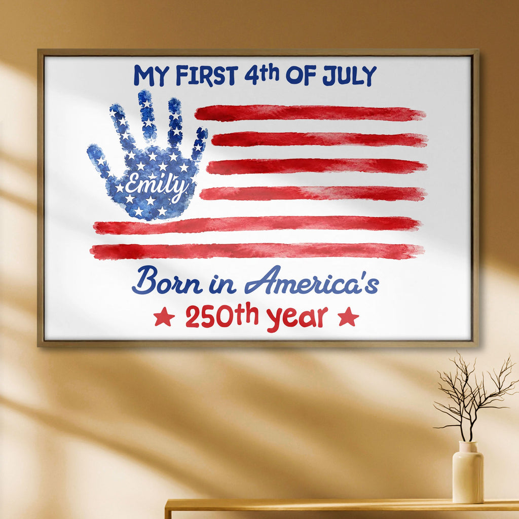 Personalized 4th of July Handprint Poster Custom Name Gift for Baby Poster GradoCreations