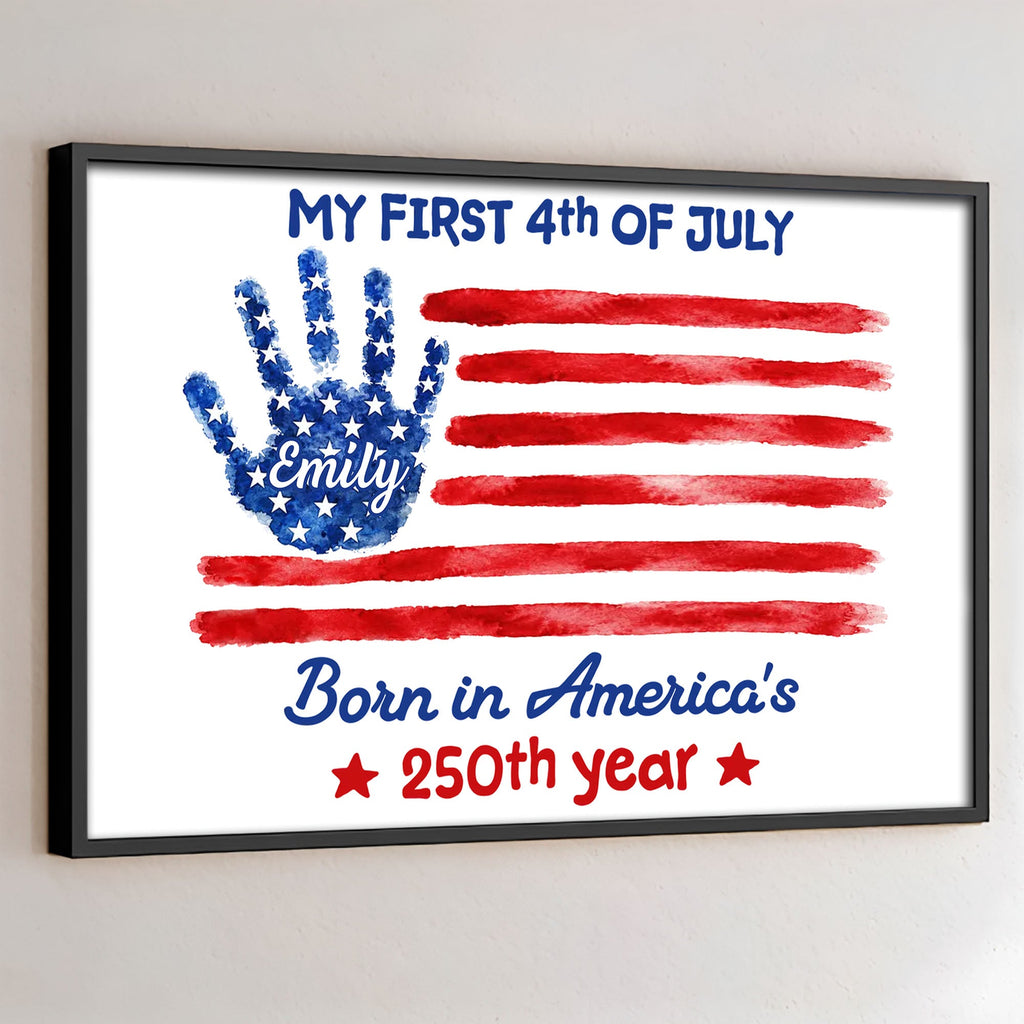 Personalized 4th of July Handprint Poster Custom Name Gift for Baby Poster GradoCreations