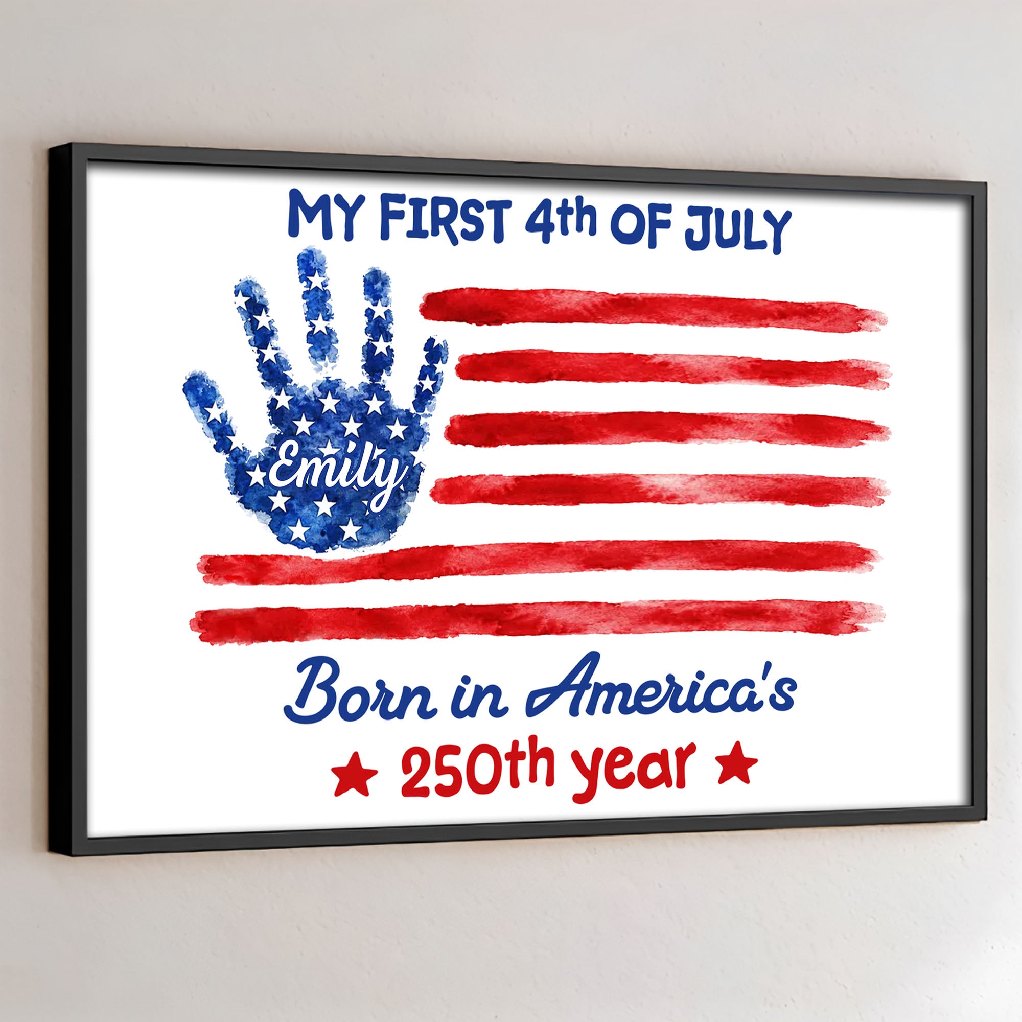 Personalized 4th of July Handprint Poster Custom Name Gift for Baby Poster GradoCreations