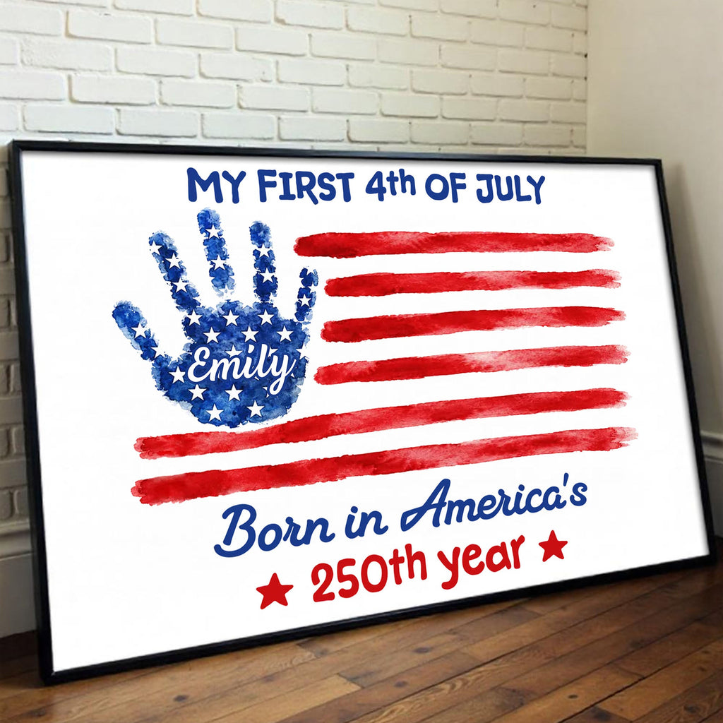 Personalized 4th of July Handprint Poster Custom Name Gift for Baby Poster GradoCreations