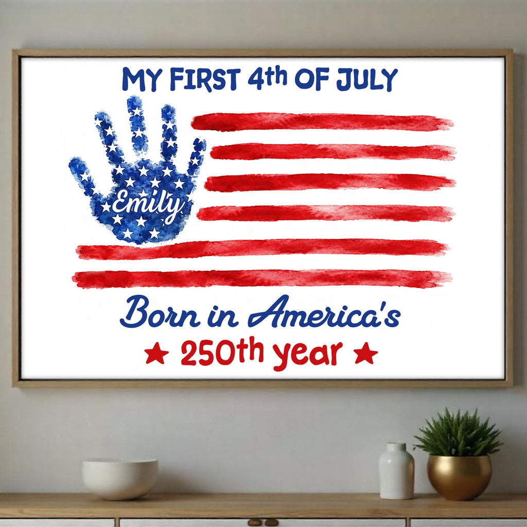 Personalized 4th of July Handprint Poster Custom Name Gift for Baby Poster GradoCreations