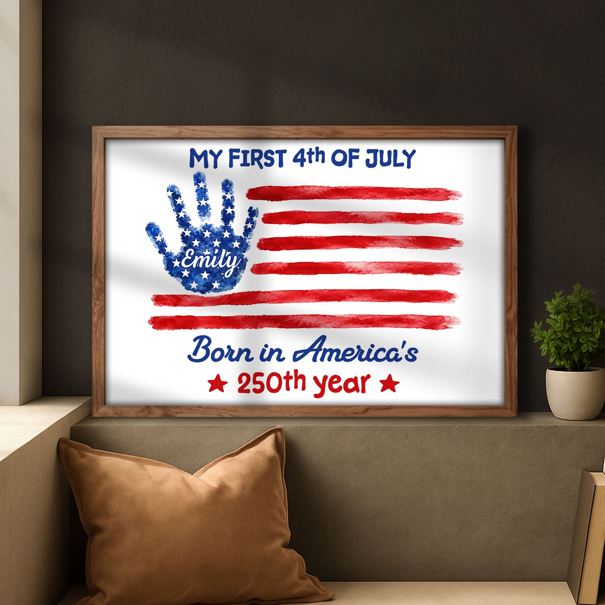 Personalized 4th of July Handprint Poster Custom Name Gift for Baby Poster GradoCreations