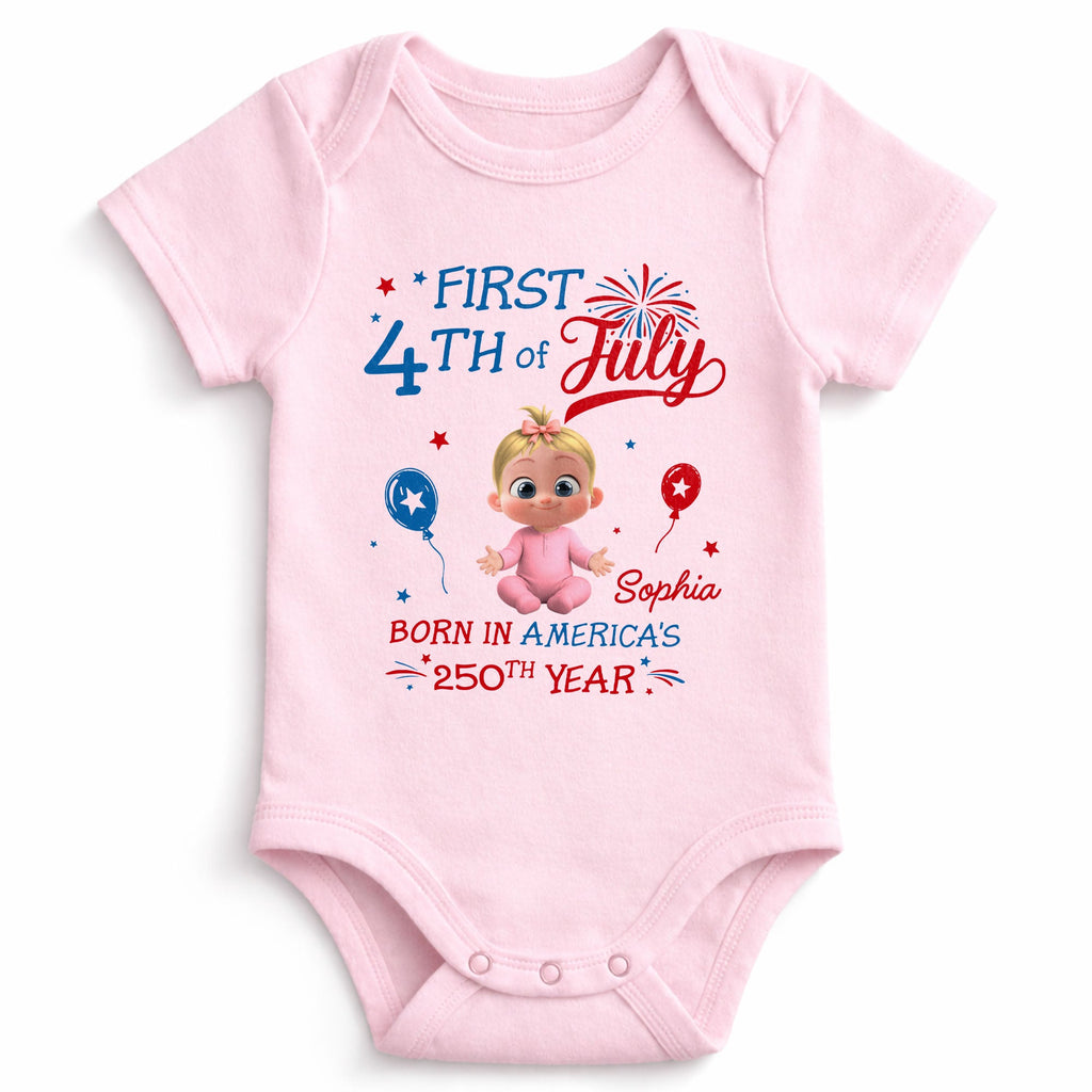 Personalized Baby Onesie 4th of July Custom Name Gift for Kids Baby Onesie GradoCreations