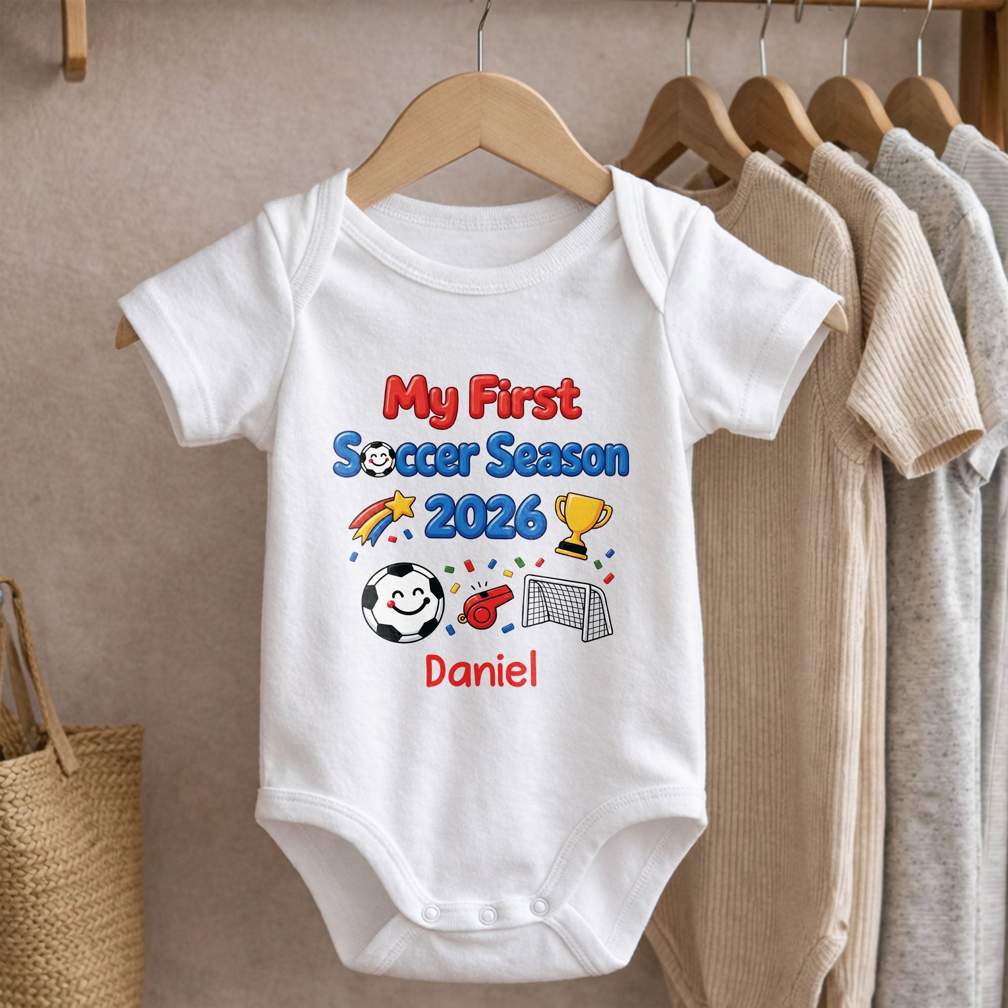 Personalized Baby Onesie Custom Name Soccer Gift for Kids Baby Onesie GradoCreations