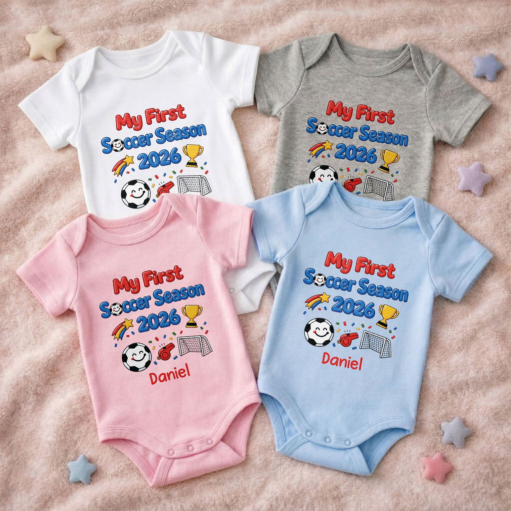 Personalized Baby Onesie Custom Name Soccer Gift for Kids Baby Onesie GradoCreations