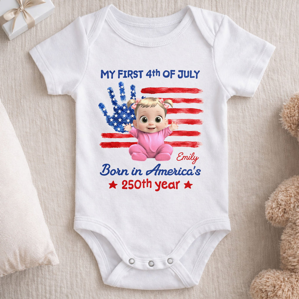 Personalized Baby Onesie Custom Name 4th of July Gift Baby Onesie GradoCreations