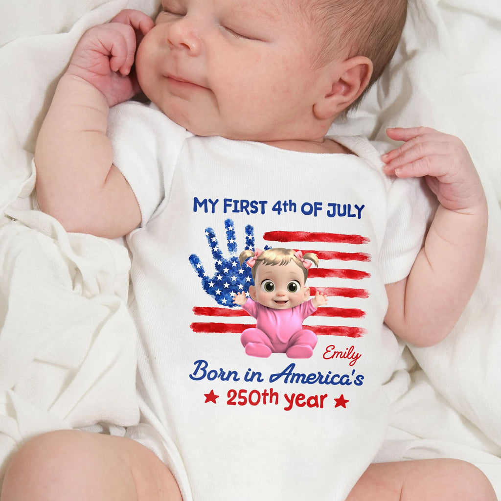 Personalized Baby Onesie Custom Name 4th of July Gift Baby Onesie GradoCreations
