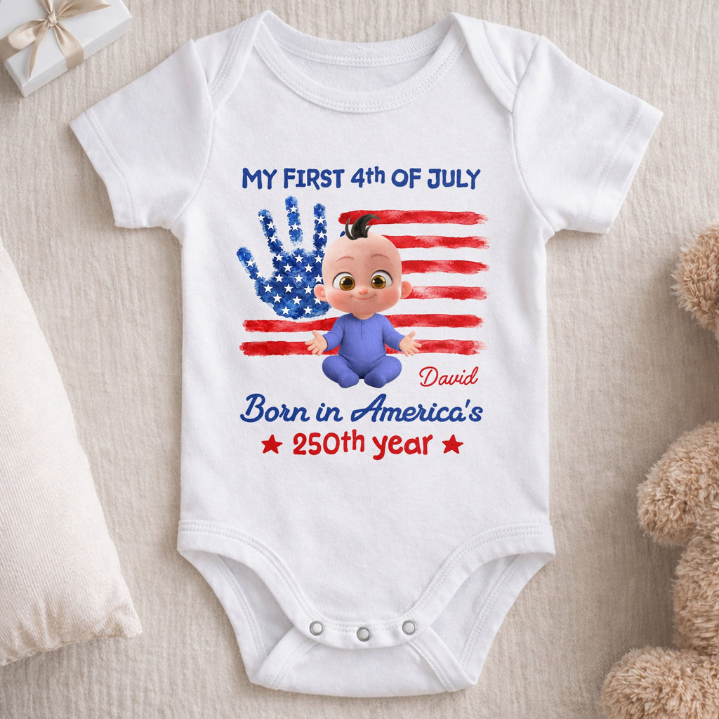 Personalized 4th of July Baby Onesie Custom Name Gift Idea Baby Onesie GradoCreations
