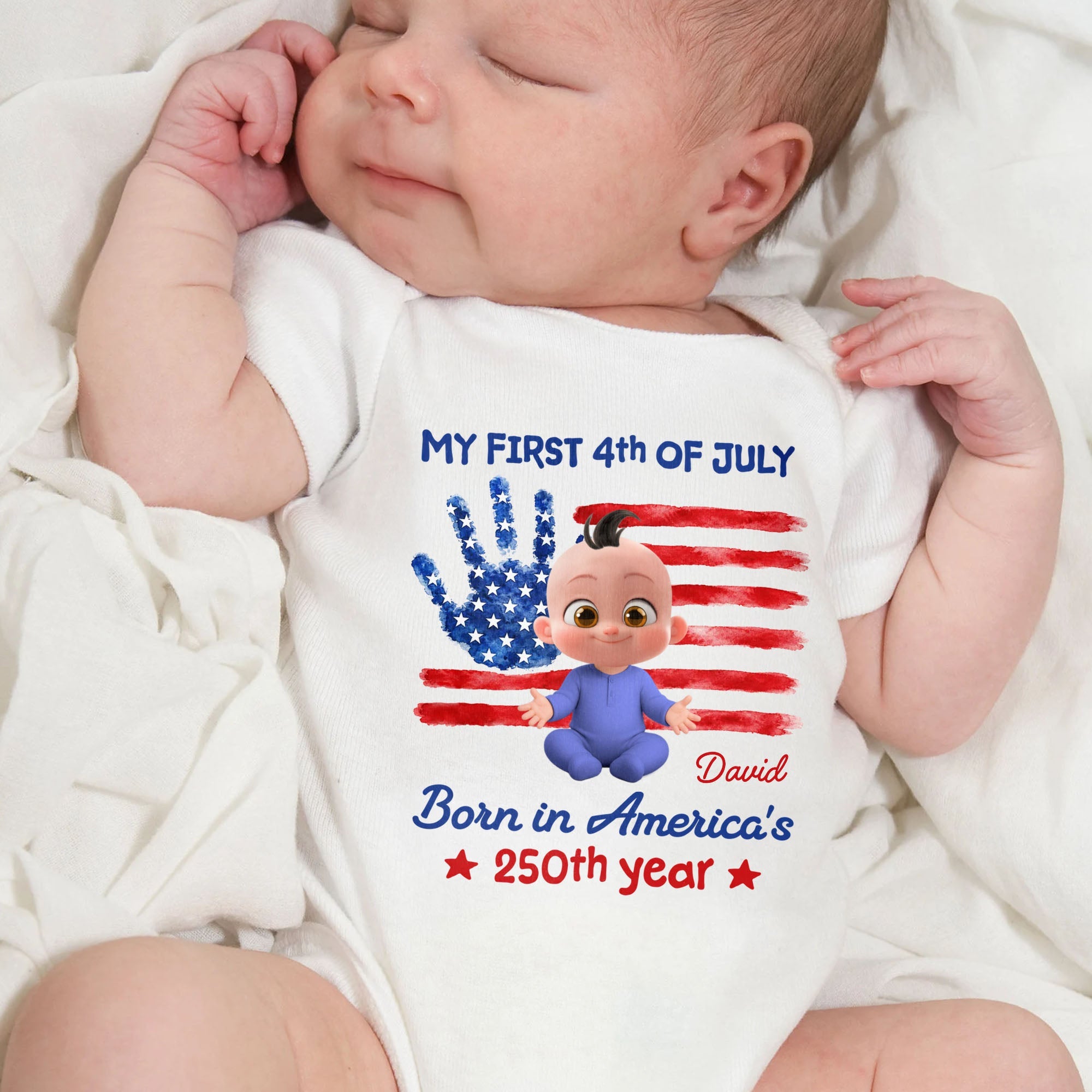 Personalized 4th of July Baby Onesie Custom Name Gift Idea Baby Onesie GradoCreations