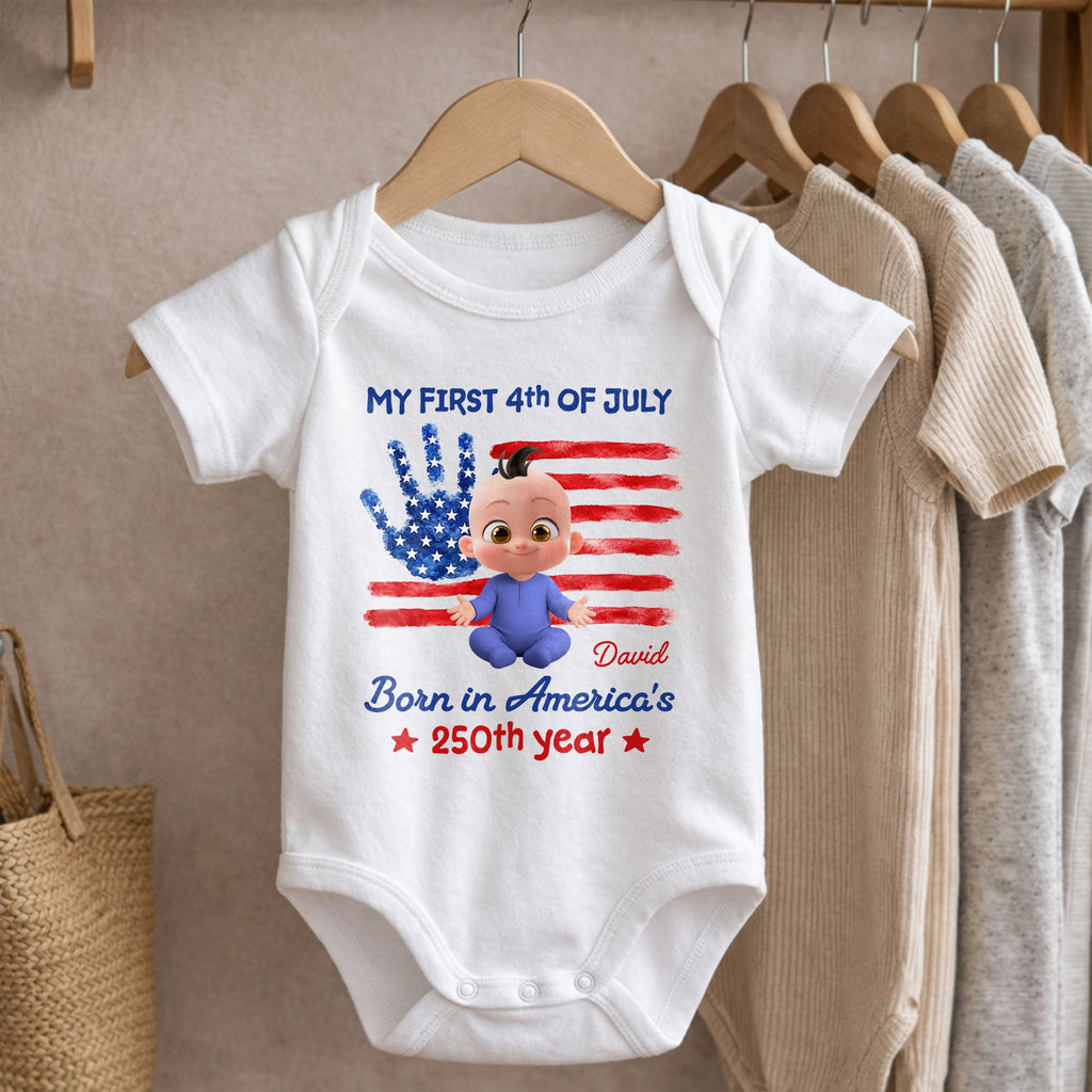 Personalized 4th of July Baby Onesie Custom Name Gift Idea Baby Onesie GradoCreations