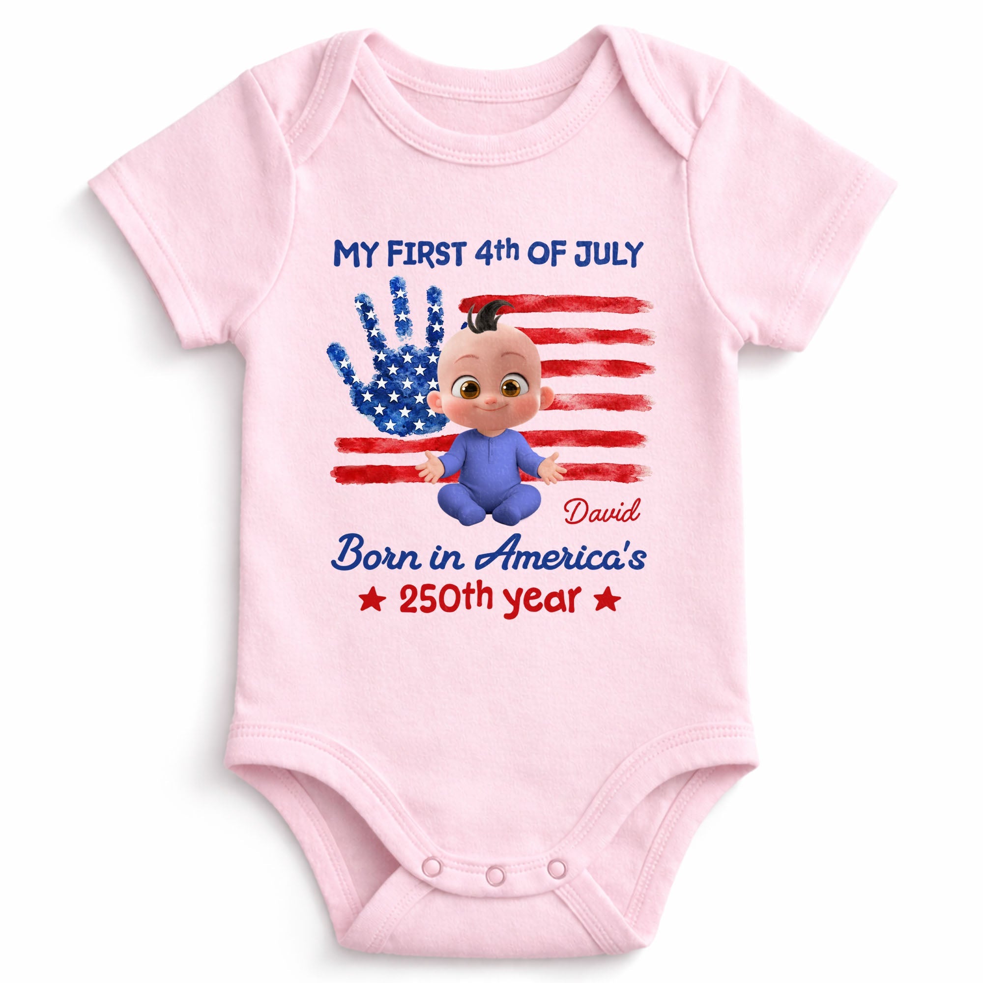 Personalized 4th of July Baby Onesie Custom Name Gift Idea Baby Onesie GradoCreations