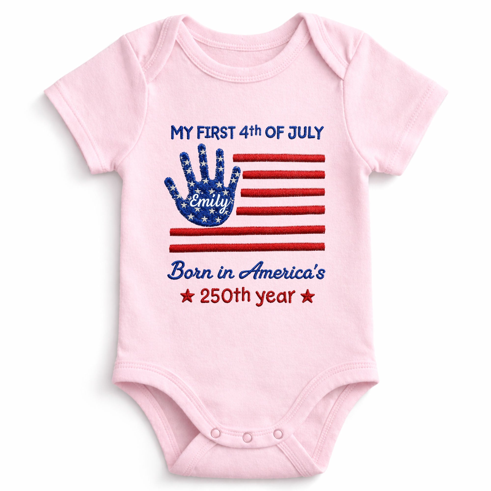 Personalized 4th of July Baby Onesie Custom Handprint Gift Baby Onesie GradoCreations
