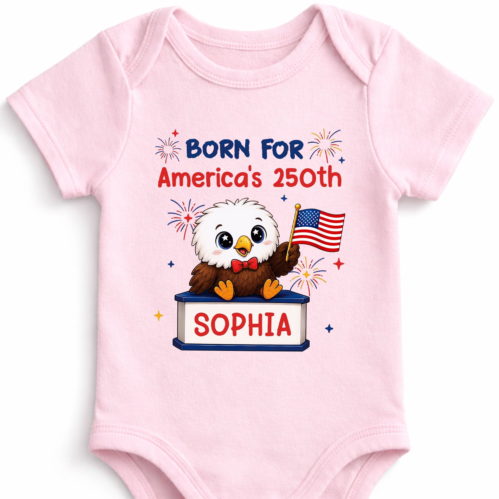 Personalized Eagle USA Flag Baby Onesie Custom Name Gift Baby Onesie GradoCreations