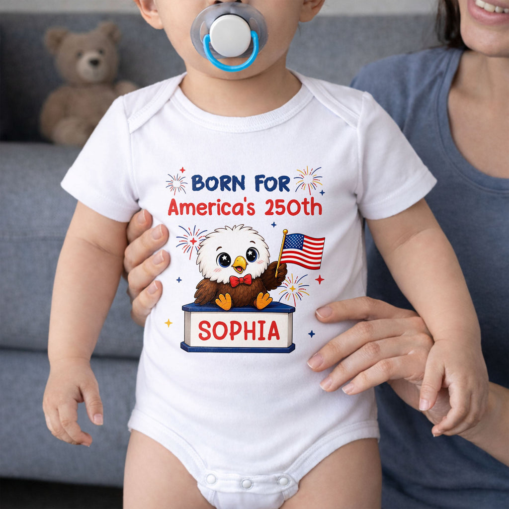 Personalized Eagle USA Flag Baby Onesie Custom Name Gift Baby Onesie GradoCreations