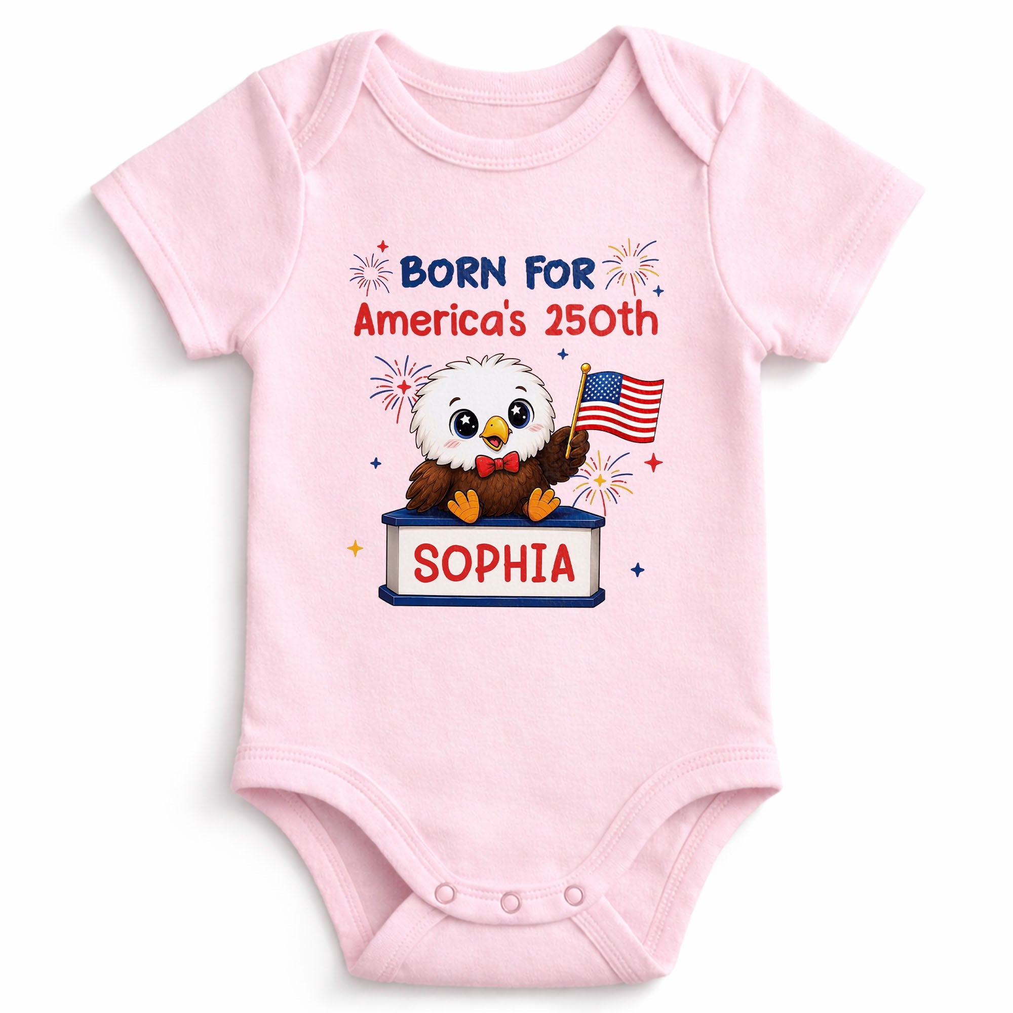 Personalized Eagle USA Flag Baby Onesie Custom Name Gift Baby Onesie GradoCreations